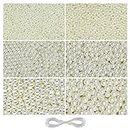 REGLET 1800 Pcs Off White Pearl Beads for Jewellery Making - Off White Pearls for Craft - Beads for Craft - Bead Jewellery Making - Bead Craft - Beads for Bracelets -Size 4, 5, 6, 8, 10, 12mm