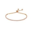 Untouched Rose gold and silver Tennis Bracelets with Cubic Zirconia and an Elegant Crystal-Studded Adjustable Bracelet Perfect Valentine's Day Gift for Women and Girls