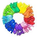 Dusico® Balloons Rainbow Set (100 Pack) 12 Inches, Assorted Bright Colors, Made With Strong Multicolored Latex, For Helium Or Air Use. Kids Birthday Party Decoration Accessory