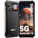 Blackview BL8000 5G Teléfono Móvil Resistente 2024, 24GB + 256GB, 6.78" FHD+ 1.3" Atrás Pantalla Movil Rugerizado 120HZ, 8800 mAh(33 W) Rugged Smartphone Android 13, 50MP+16MP, NFC/GPS/WiFi 6/Face ID