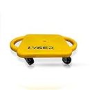 Lyger Sports Scooter Board with Handles Non-Marring Plastic Casters Floor Scooter Board Sitting Scooter Board Boy and Girl Gym Indoor Outdoor Activities Play Equipment Any Colour Pack of 1 Yellow