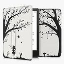 kwmobile Custodia eReader Compatibile con Amazon Kindle Paperwhite 11. Generation 2021 Cover - eBook Reader Flip Case - nero/bianco - Altalena Sull'Albero