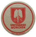 ALTER BIERDECKEL Spatenbräu München Braukonzern Spaten Bierfilze mit Impressum