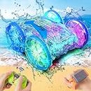 VATOS Amphibious Remote Control RC Car Kids - 2.4 GHz Hand & Remote Controlled Car Boat Waterproof Stunt 4WD Toys for 5-12 Year Old Boys Girls Birthdays Gifts All Terrain Water Beach Pool Toy