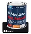 ROKO Möbellack - 0,7 Kg Schwarz - 3in1 Möbelfarbe auf Wasserbasis - Seidenmatt - Für Holz, Metall & Kunststoff