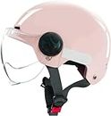 Retro Motorcycle DOT Approved 3/4 Half Shell Helmet,Men Women Summer Skull Cap Helmet,Vintage Beanie Helmet,Open Face Electric Bike Vespa Helmet for Moped Cruiser Chopper Scooter-Pink||55-63CM