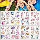 MAYCREATE® Temporary Tattoo for Women Girls, Glitter Fake Tattoos Stickers for Face Arm Body, Adult Kids Freckle Tattoo Art for Rave Party Halloween (Cartoon Animal)