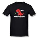 Waldeal I Am Unstoppable Funny T-rex Dinosaur T-Shirt XLarge Black