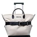 The Original Cincha Travel Belt for Luggage - Add a Bag Luggage Strap for Carry On Bag - Airport Travel Accessories for Women & Men - As Seen on Shark Tank, Jet, One Size, Adjustable Nylon Luggage Strap with Metal Buckle and Vegan Leather Accents