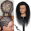 Mannequin Head with Human Hair 100% Real Hair Manikin Cosmetology Doll Head Hairdresser Practice Styling Training Head with Free Clamp Holder (16 inch-D3)