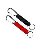 FashCore 2 Peices Paracord Keychains 5 inch with Carabiner, Braided Lanyard Ring Hook Clip for Keys, Knife, Flashlight Outdoor Camping Hiking Backpack Fit Men Women. (Black & Red)