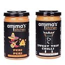 Amima's Kitchen Peri Peri Seasoning & Sweet Thai Chilli Seasoning Sprinkler Jar Combo (100g x 2 Pack) - Perfect for Popcorns, Salads, Nachos, French Fries | No Synthetic Color