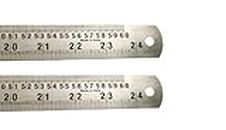 DREAM XPLORE Double Sided Stainless Steel Scale Ruler Measuring Tool Long Ruler Scale for Architects, Engineers, Students 60 Cm / 24 Inches - (2 Pieces)