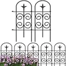 AMAGABELI GARDEN & HOME 8 Panels Decorative Garden Fences and Borders for Dogs 32in(H)×10ft(L) No Dig Metal Fence Panel Garden Edging Border Fence for Animal Barrier Fencing for Flower Bed Yard Patio