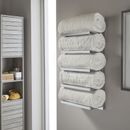 Soporte para toallas cromado de 5 niveles montado en pared riel de almacenamiento accesorios de baño