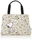 Sifre HAP6040 Women's Snoopy Side Button Mini Tote Bag, Flower Beige
