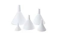 Fox Run 5300 All Purpose Plastic Funnel, Set of 5, White, Mini, Small, Medium, Large