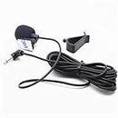3.5mm External Microphone with 3m Assembly Cable Mic for Car and Vehicle Head Unit with Bluetooth Enabled Stereo, Radio, GPS and DVD