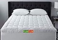 PumPum 600 GSM Hollow Fibre Mattress Padding/Topper for 5 Star Hotel Feel - White (78 * 72 Inch) King Size