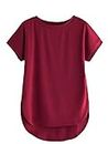 Fabricorn Women's Solid Regular Fit T-Shirt (GT01_UpDown4_P_Maroon