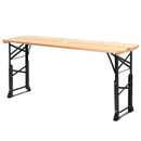 Costway Outdoor Folding  5.5 Ft Wood Picnic Table Height Adjustable Metal Frame