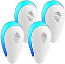 Ultrasonic Pest Repeller(4 Pack), 2021 Plug-in Pest Control Ultrasonic Repellent, Electronic Repellant - Bug Repellent for Mice, Ant, Mosquito, Spider, Roach, Rat, Flea, Fly