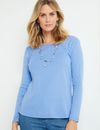 NONI B - Womens Winter Tops - Blue Tshirt / Tee - Smart Casual Office Clothes