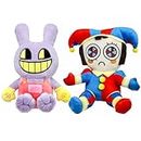 Kouipoie The Digital Circus Plush, Amazing Pomni & Purple Bunny Kuscheltier, Weihnachts- Oder Geburtstagsgeschenke für Jungen und Mädchen, Peripheriegeräte Von Anime-Figuren Spielzeug. (Jax+Pomni)