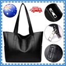 PU Leather Handbag Large Capacity Durable Shoulder Tote Bag W Side Pocket Women 
