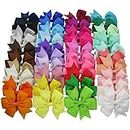 Cisixin Boutique Baby Girls Alligator Clips Grosgrain Ribbon Pinwheel Hair Bows For Teens Kids Toddlers 40Piece