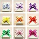 Kleam Moolyavaan Products Colorful Handmade Pull Flower Ribbon For Wrapping And Decoration Gift For Wedding, Anniversary, Birthday (Assorted Color) (25 Pieces) - Multicolor