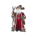 RAZ Imports 2021 Santa's Stables 18-inch Santa with Reindeer Staff Figurine