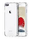 ONES iPhone 8 Plus / 7 Plus HD Clear Case『 Military Protect Shockproof Airbags 』『 Speaker Resonance 』〔 Screen Lens Guard 〕〔 Anti-Slip 〕〔 Strap Hole 〕Impact Absorb Slim Soft Silicone Cover Transparent