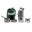'Scout' Kelly Kettle® - BASIC KIT - Stainless Steel 1.2L kettle, Whistle, Cook Set, Base Support | Boil Water Cook Fast Outdoors | NO Batteries, NO Gas | Camping, Picnics | Weight 1.49kg/3.3lb