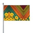 Colorful Wood And Sunflower Garden Flags 3 X 5 Ft Vivid Color And Fade Proof Banner For Decorative Outdoor With Vivid Color
