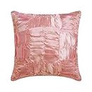 The HomeCentric Morbido Rosa Set di 2, 55x55 cm Raso Federa, Increspato, Tessuto Rosa Designer Toss Pillows, Moderno Tinta Unita Fodere per cuscini - Dreamy Soft Pink