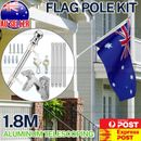 1.55M Aluminum Telescoping Australian Flag Pole Flagpole Kit Holder set HOT