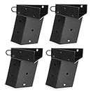 Iron Forge Tools Deer Stand Brackets, 4x4 Inch Black Powder Coated Steel Tree Stand Bracket for Outdoor Hunting Platform, Elevated Deer Blinds, Tower Stands, Box Blinds, 4 Pack Includes Accessories