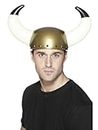 Viking Helmet, Gold, with Large Horns