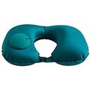 2 Pack Inflatable Travel Pillow, U-Shaped Neck Pillow Comfortable and Soft Fabric,for Airplane, Car, Home, Office,with Dust Bag