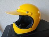 1978 Bell Moto Star Helmet 7 3/8" Yellow. Like New Condition!