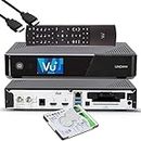VU+ UNO 4K SE - UHD HDR 1x DVB-S2 FBC Sat Twin Tuner E2 Linux Receiver, YouTube, Satellite Hard Drive Receiver, CI + Card Reader, Media Player, USB 3.0, + EasyMouse HDMI Cable & 1TB HDD Hard Drive