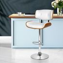 Artiss Bar Stools Kitchen Dining Chairs Gas Lift Stool Leather White