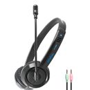 Wired On Ear Kids Headphones with Microphone Stereo Online Schooling Headsets