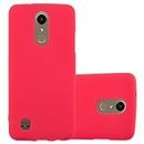 cadorabo Case works with LG K10 2017 US Version in FROST RED - Shockproof and Scratch Resistant TPU Silicone Cover - Ultra Slim Protective Gel Shell Bumper Back Skin