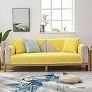 BOHHO Furniture Slipcovers Couch Covers Yellow B Cotton Couch Cover Sofa Slipcover for Living Room, Solid Color Sectional Washable Furniture Protector 35 * 35inch