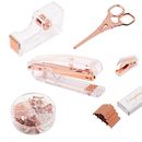 Rose Gold Office Supplies and Accessories, DaizySight Cute Desk Decor Set for