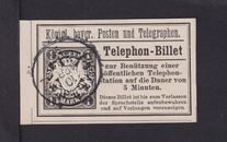 1 Mk. Telephone Ticket Whole Thing (TB 13) with Place Stamp Fuerth (22020918)