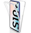 AMPLE Galaxy S10 Plus Case, Samsung Galaxy [S10+] (6.4") Case Shockproof Front and Back Clear Gel Case. Transparent Protective 360 Protective Cover