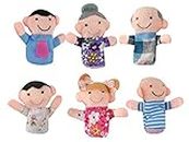 Iso Trade- Finger Puppets Set Family 6 Pcs Colorful Soft Fabric Theater Fantasy Kids Babies 5957 Marionetas y títeres, Multicolor